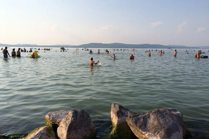 Der Platanstrand in Balatonboglár bietet Badespaß für Groß und Klein. Foto: Sebastian Starke